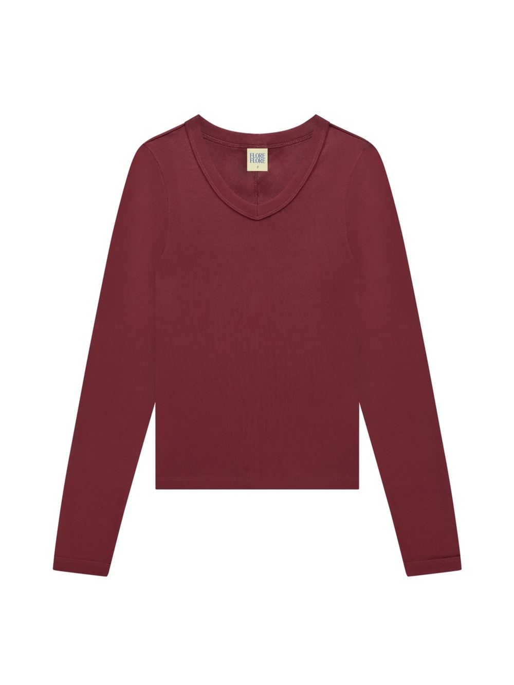 Rare Flore Flore Jill V-Neck Long-Sleeve Top - Burgundy L